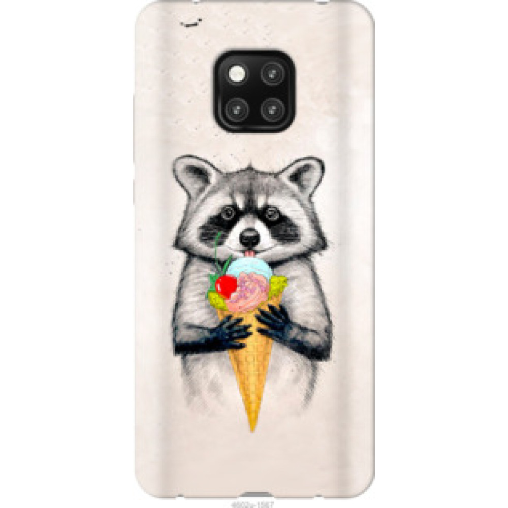 Чохол на Huawei Mate 20 Pro Енотик с мороженым (4602u-1567)