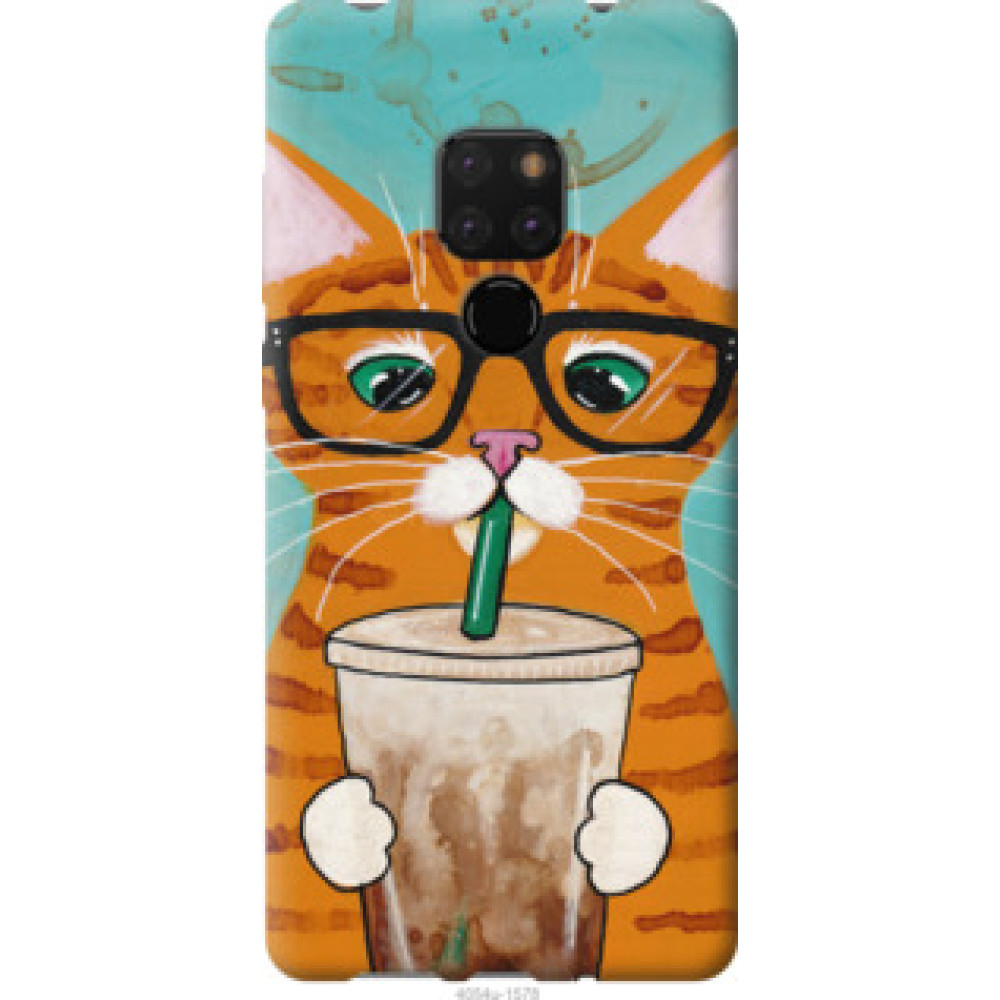 Чехол на Huawei Mate 20 Зеленоглазый кот в очках (4054u-1578)