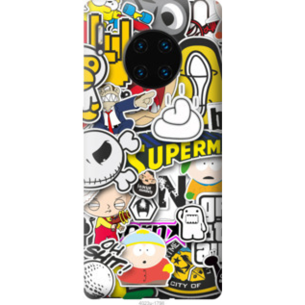 Чехол на Huawei Mate 30 Pro Popular logos (4023u-1796)