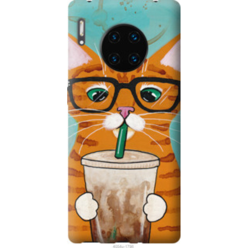 Чехол на Huawei Mate 30 Pro Зеленоглазый кот в очках (4054u-1796)