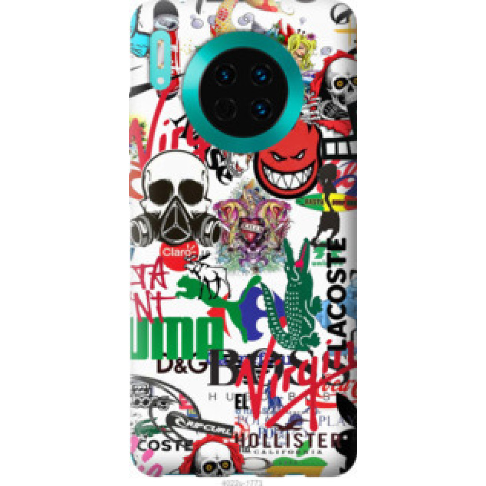 Чехол на Huawei Mate 30 Many different logos (4022u-1773)