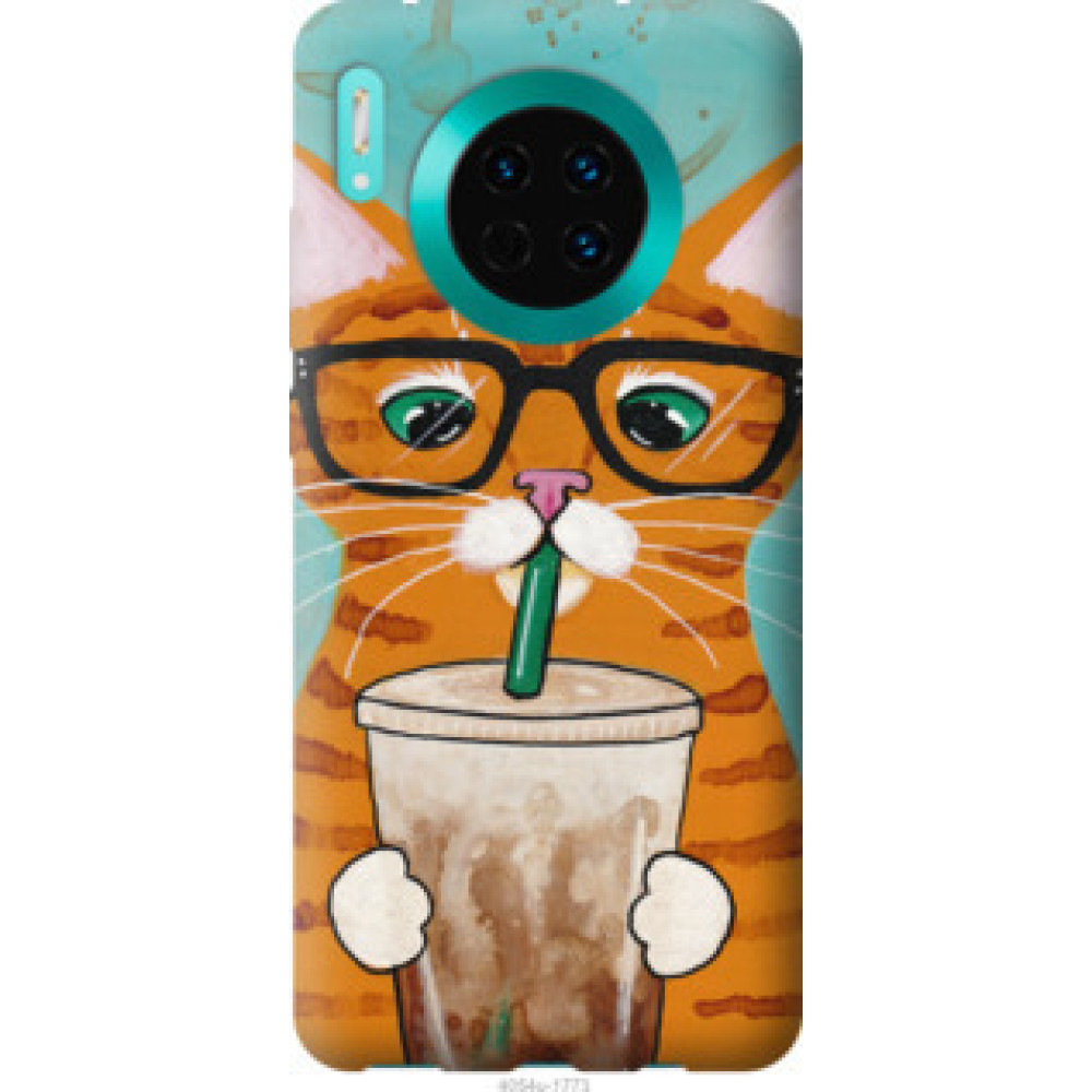 Чехол на Huawei Mate 30 Зеленоглазый кот в очках (4054u-1773)