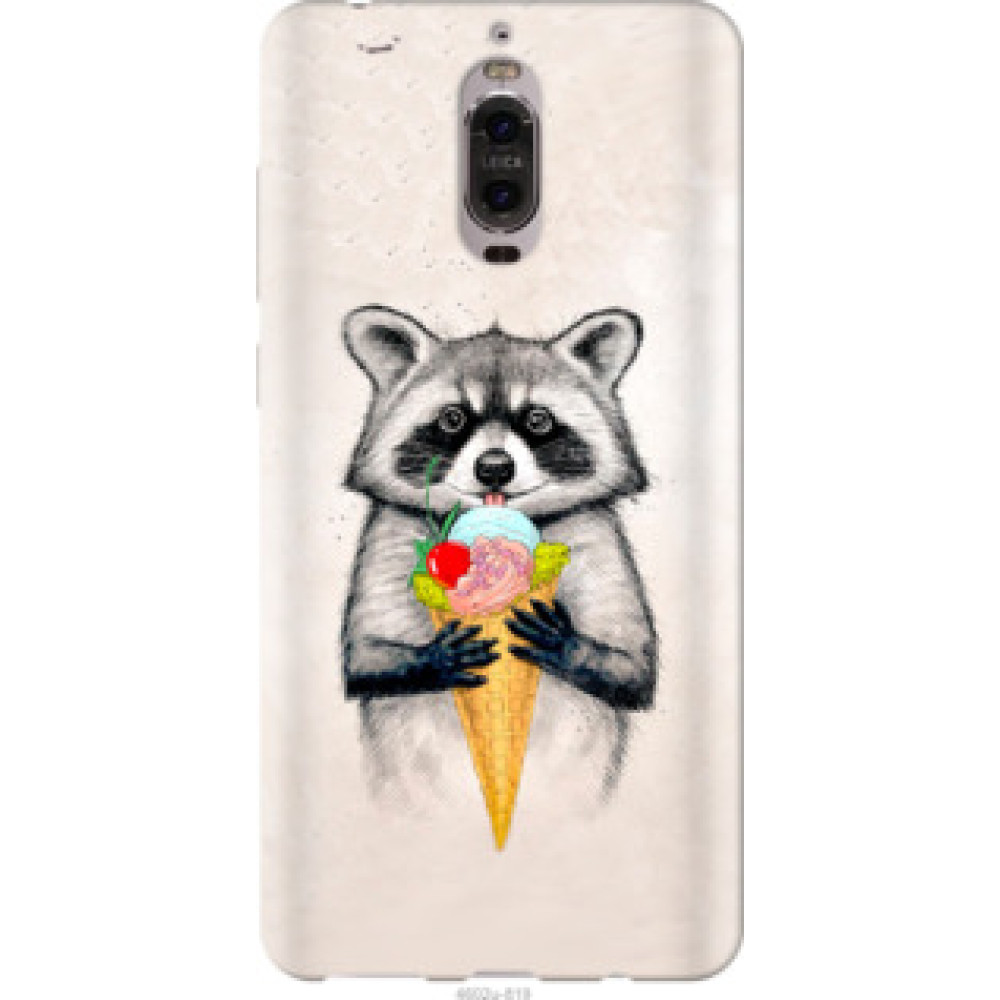 Чехол на Huawei Mate 9 Pro Енотик с мороженым (4602u-819)
