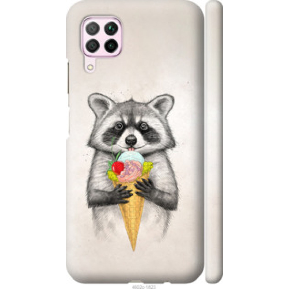 Чехол на Huawei P40 Lite Енотик с мороженым (4602c-1887)