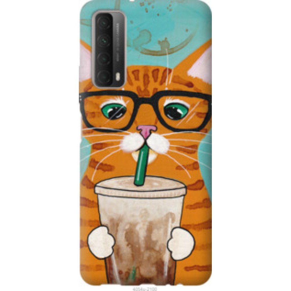 Чохол на Huawei P Smart 2021 Зеленоглазый кот в очках (4054u-2100)