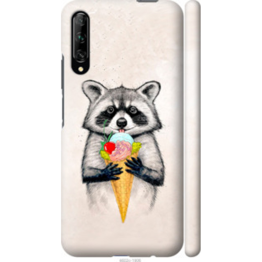 Чехол на Huawei P Smart Pro Енотик с мороженым (4602c-1906)