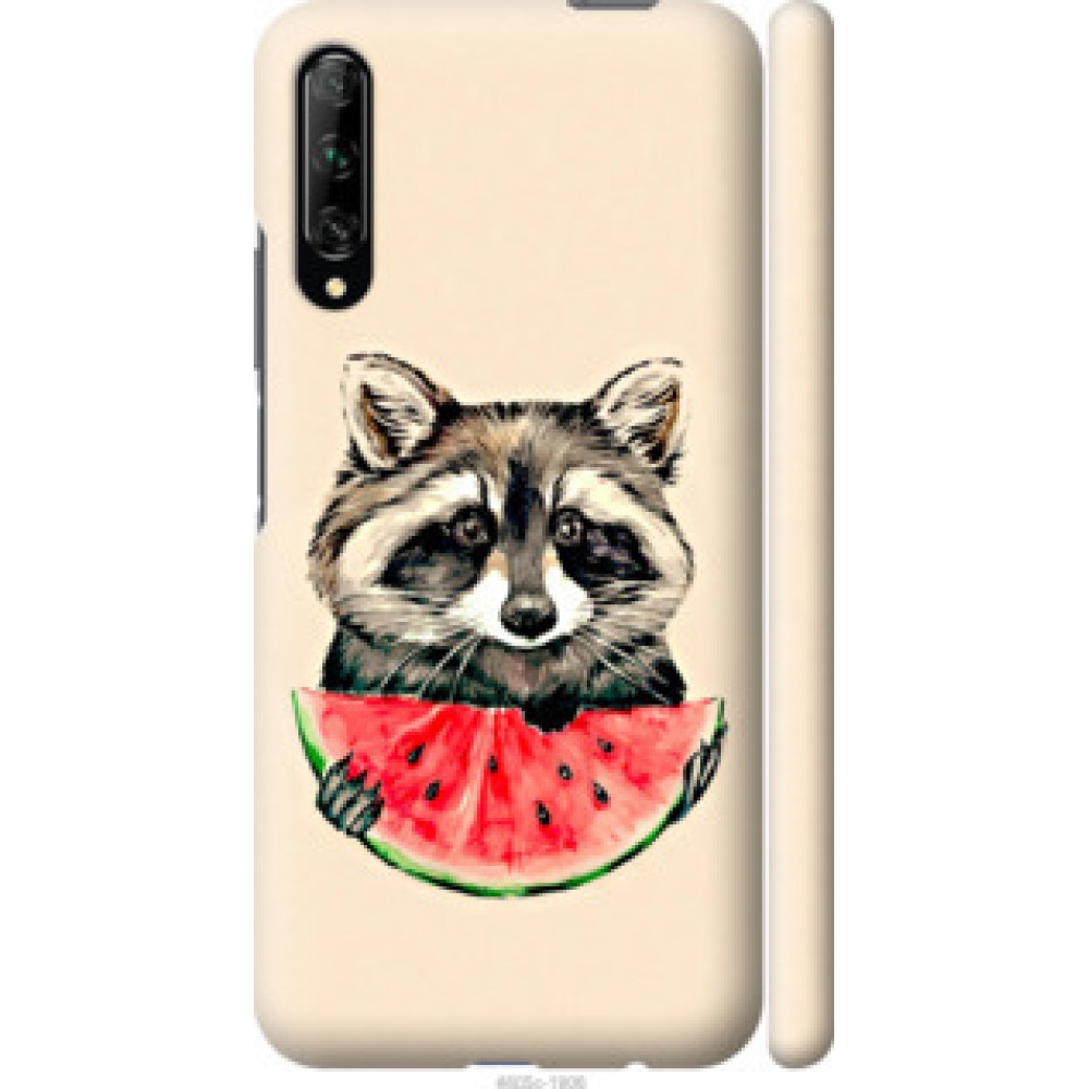 Чехол на Huawei P Smart Pro Енотик с арбузом (4605c-1906)