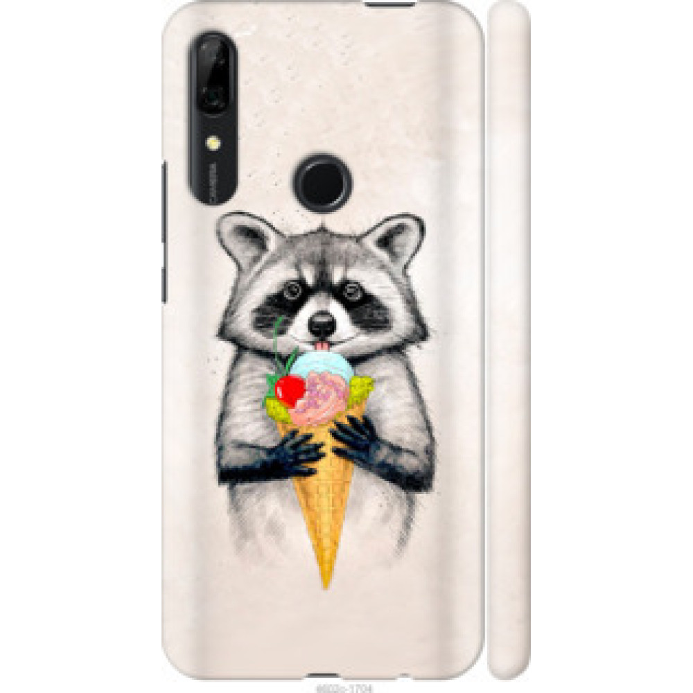 Чехол на Huawei Y9 Prime 2019 Енотик с мороженым (4602c-1736)