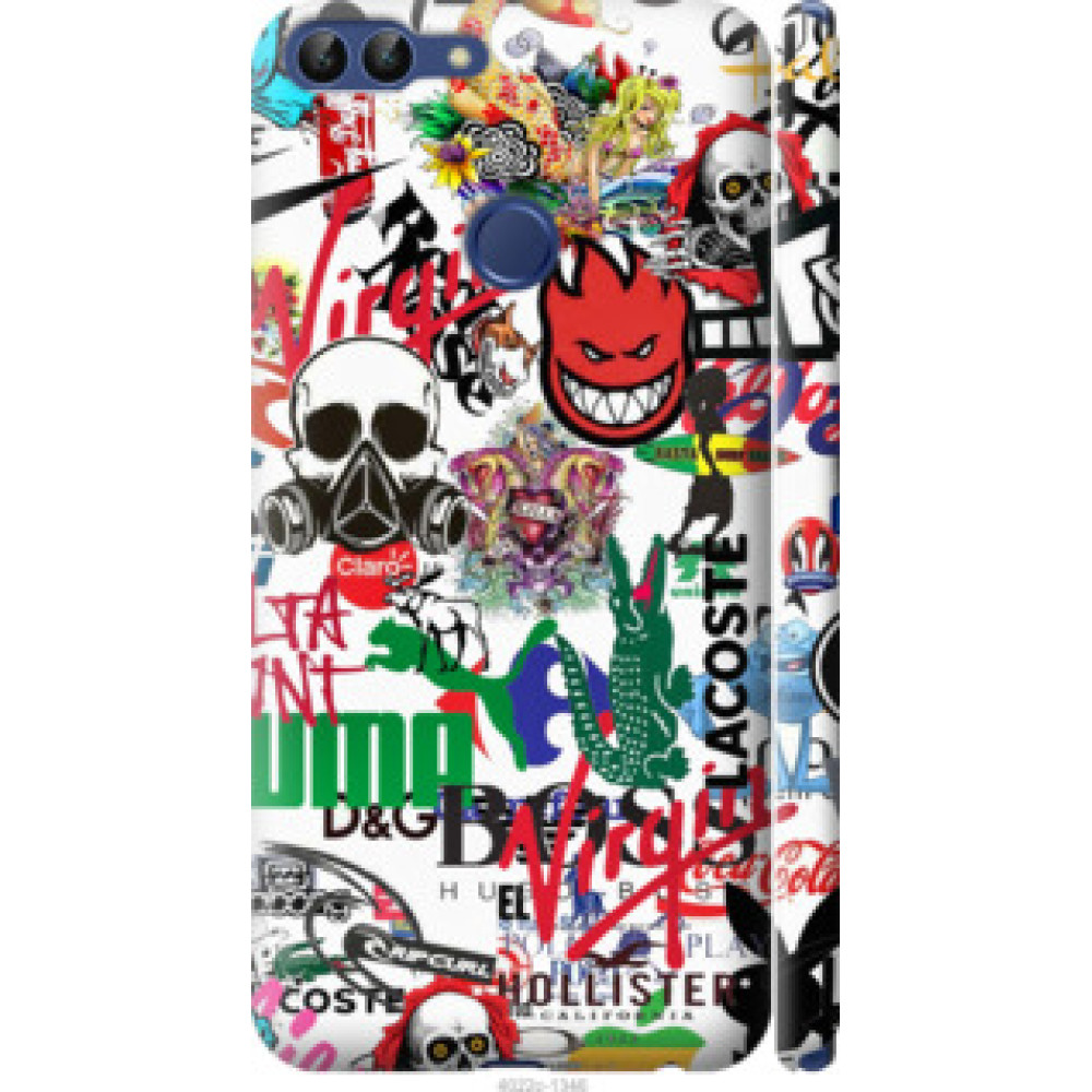 Чехол на Huawei P Smart Many different logos (4022c-1346)