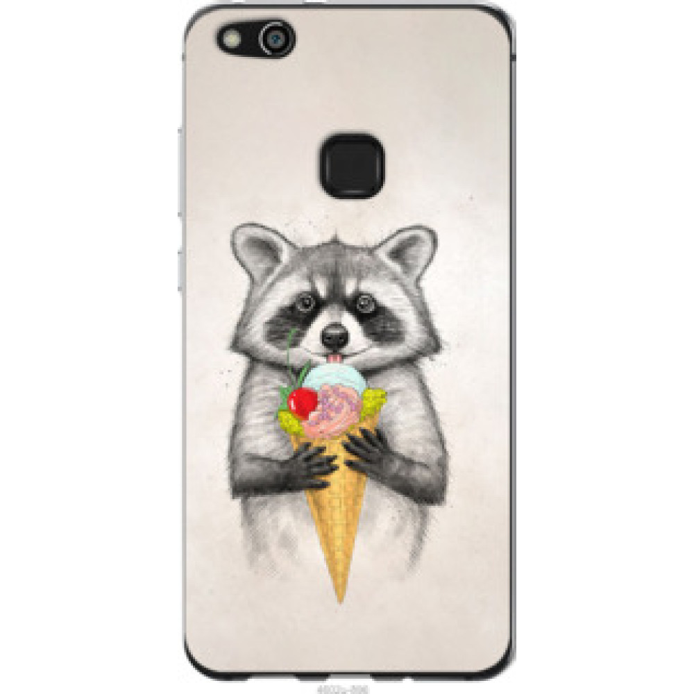 Чохол на Huawei P10 Lite Енотик с мороженым (4602u-896)