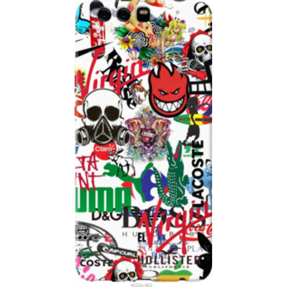Чехол на Huawei P10 Plus Many different logos (4022u-963)