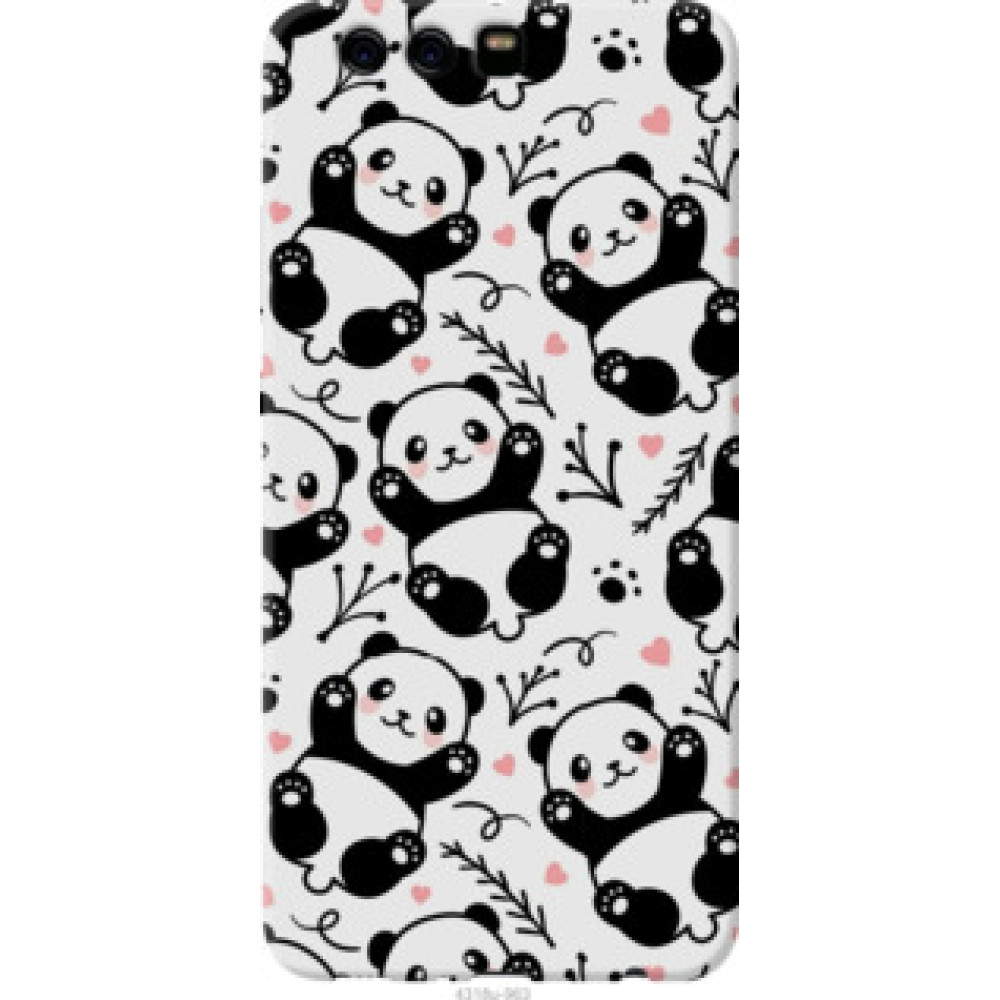 Чехол на Huawei P10 Plus Панды (4318u-963)