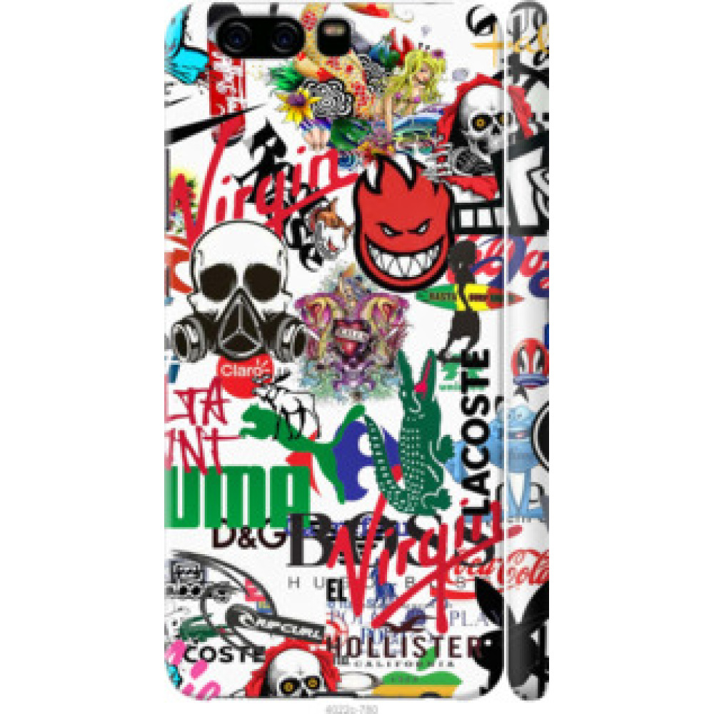 Чехол на Huawei P10 Many different logos (4022c-780)
