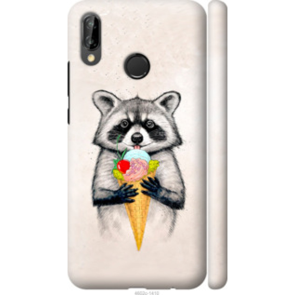 Чехол на Huawei P20 Lite Енотик с мороженым (4602c-1410)