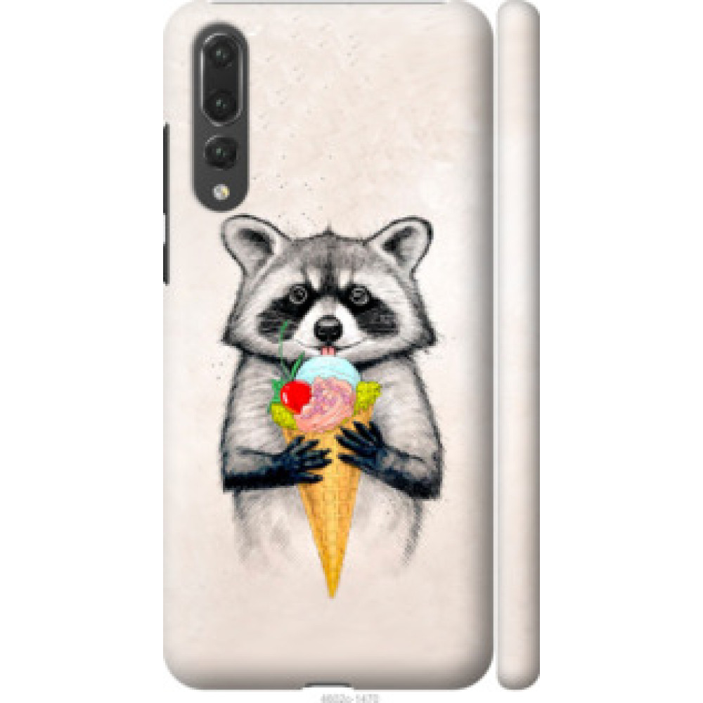 Чехол на Huawei P20 Pro Енотик с мороженым (4602c-1470)