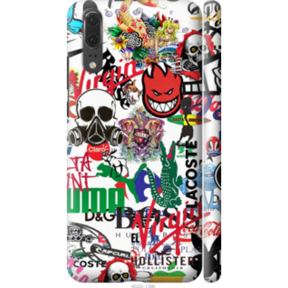 Чехол на Huawei P20 Many different logos (4022c-1396)