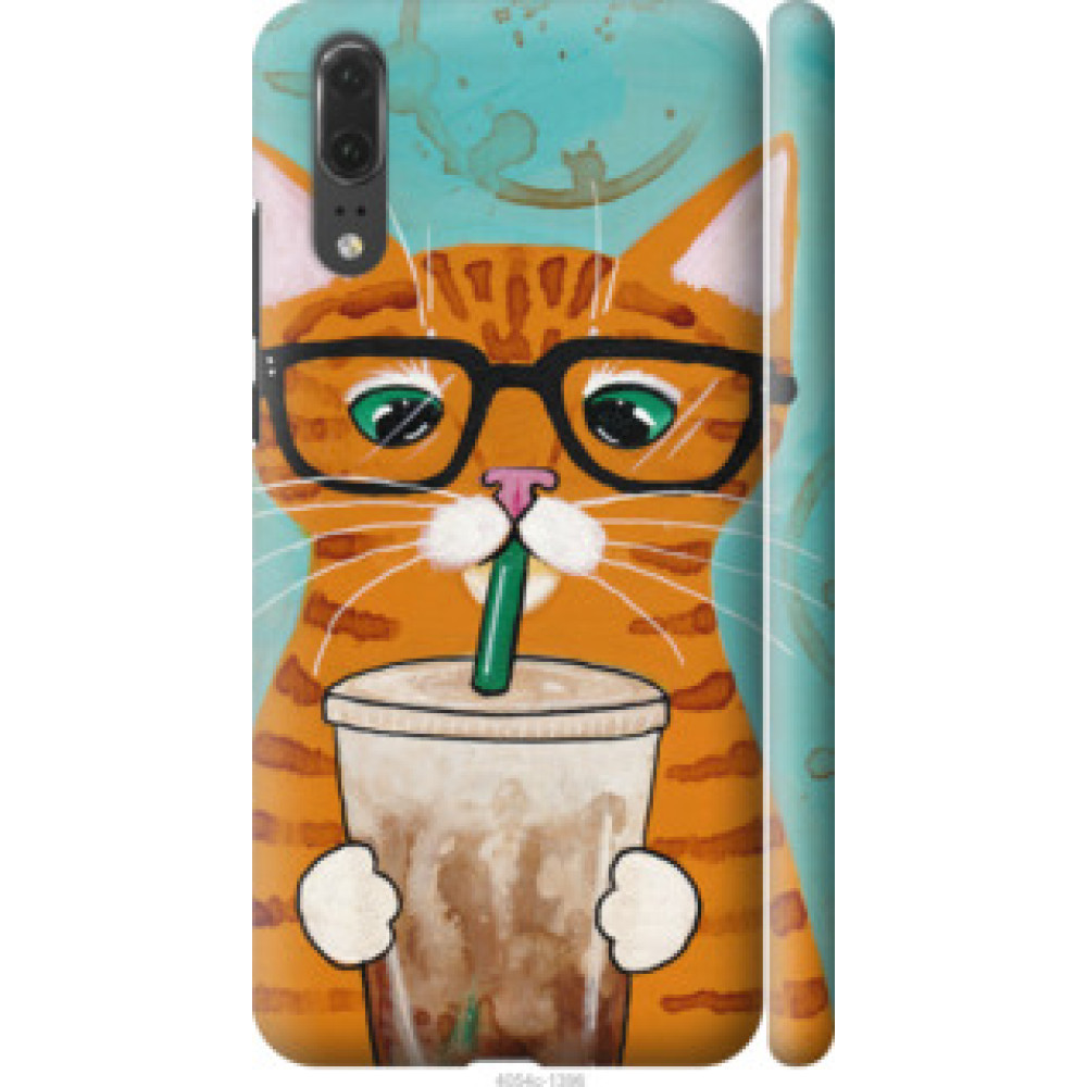 Чехол на Huawei P20 Зеленоглазый кот в очках (4054c-1396)