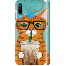Чехол на Huawei P30 Lite Зеленоглазый кот в очках (4054c-1651)