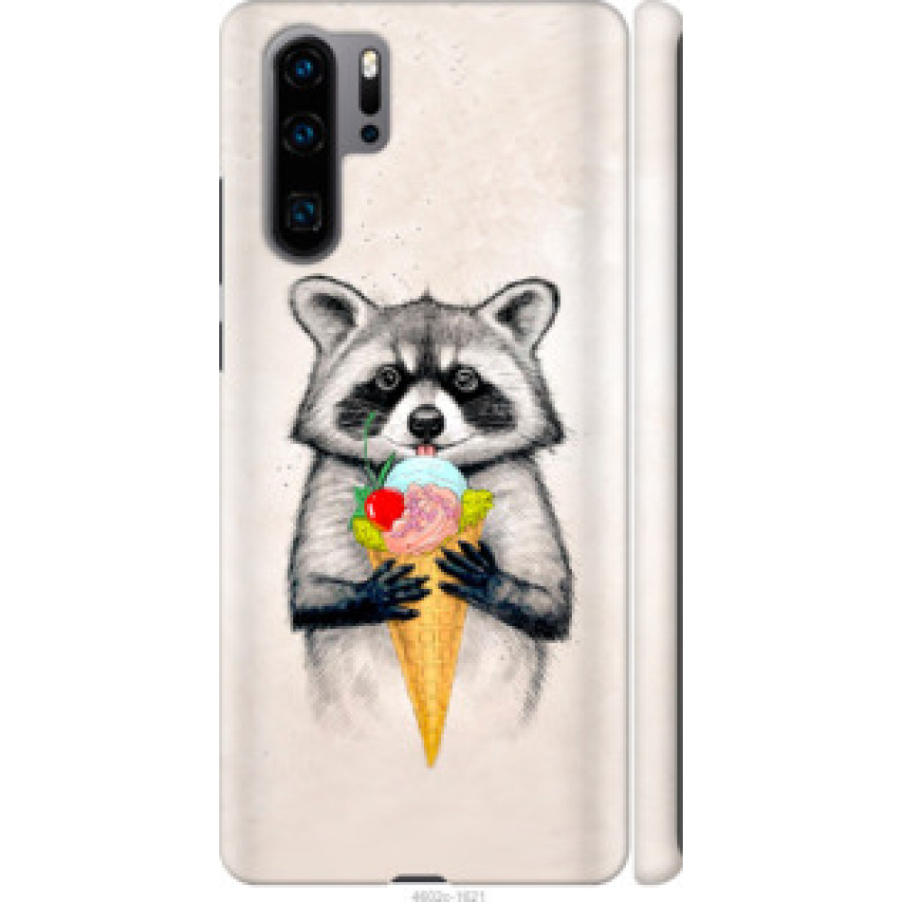 Чехол на Huawei P30 Pro Енотик с мороженым (4602c-1621)