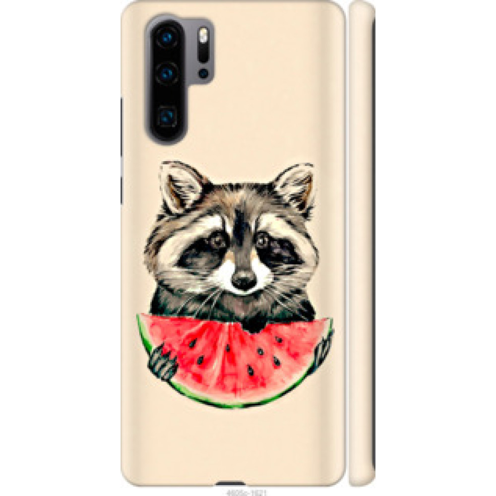 Чехол на Huawei P30 Pro Енотик с арбузом (4605c-1621)