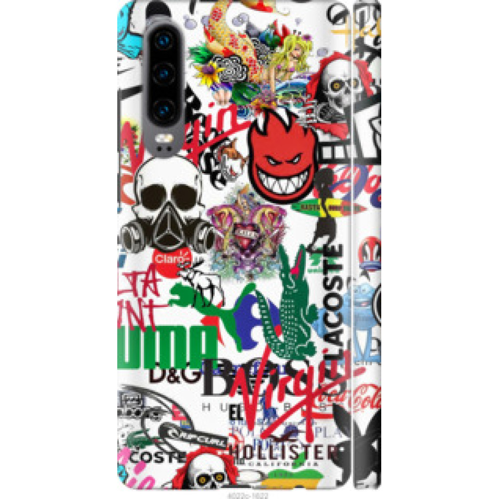 Чехол на Huawei P30 Many different logos (4022c-1622)