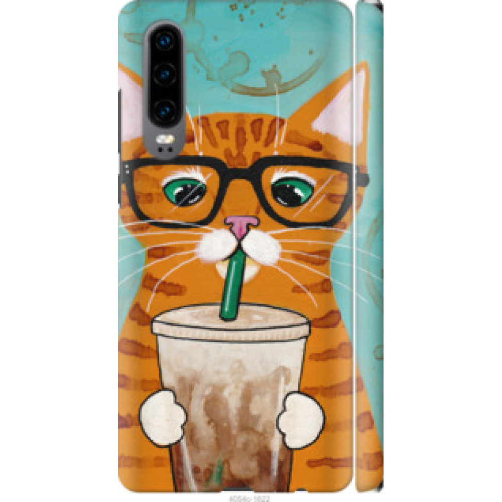 Чехол на Huawei P30 Зеленоглазый кот в очках (4054c-1622)