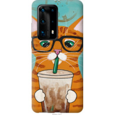 Чехол на Huawei P40 Pro Plus Зеленоглазый кот в очках (4054u-1917)
