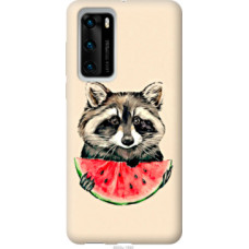 Чехол на Huawei P40 Енотик с арбузом (4605u-1840)