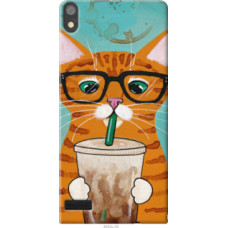 Чехол на Huawei Ascend P6 Зеленоглазый кот в очках (4054u-39)