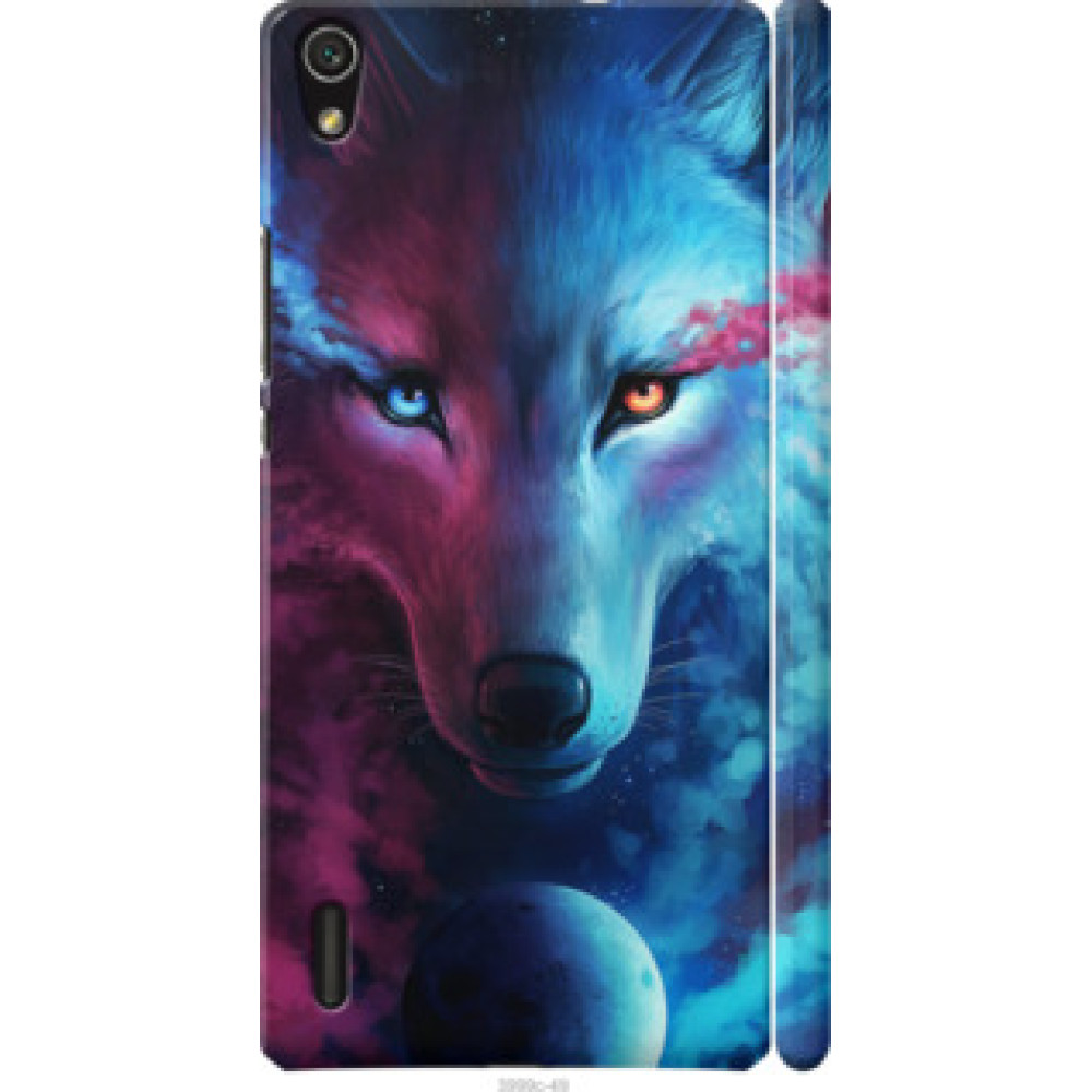Чехол на Huawei Ascend P7 Арт-волк (3999c-49)