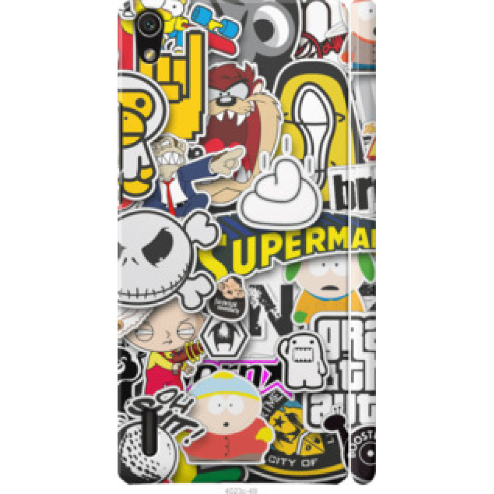 Чехол на Huawei Ascend P7 Popular logos (4023c-49)