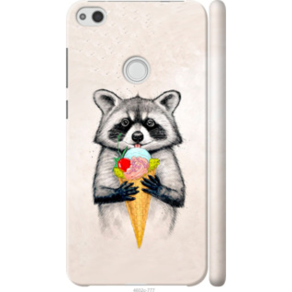 Чехол на Huawei P8 Lite (2017) Енотик с мороженым (4602c-777)