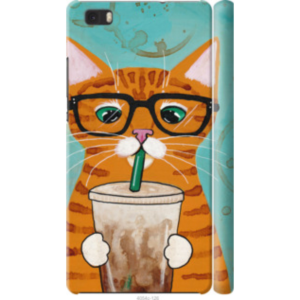 Чехол на Huawei Ascend P8 Lite Зеленоглазый кот в очках (4054c-126)