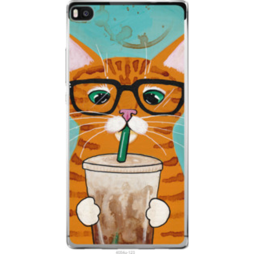 Чехол на Huawei Ascend P8 Зеленоглазый кот в очках (4054u-123)