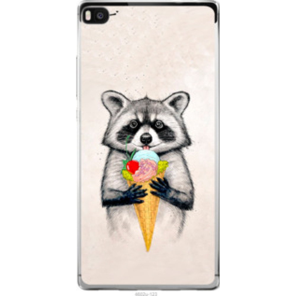 Чехол на Huawei Ascend P8 Енотик с мороженым (4602u-123)