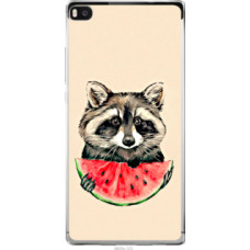 Чехол на Huawei Ascend P8 Енотик с арбузом (4605u-123)