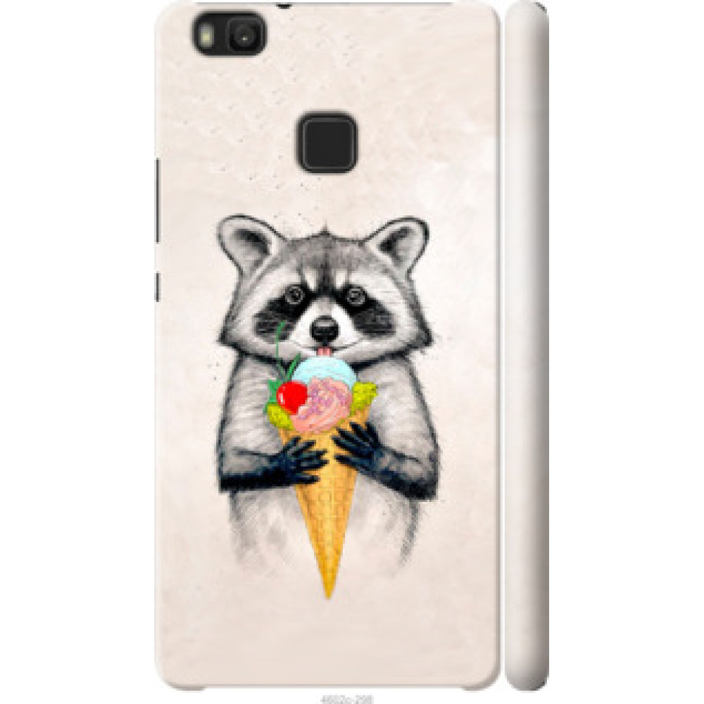 Чехол на Huawei P9 Lite Енотик с мороженым (4602c-298)