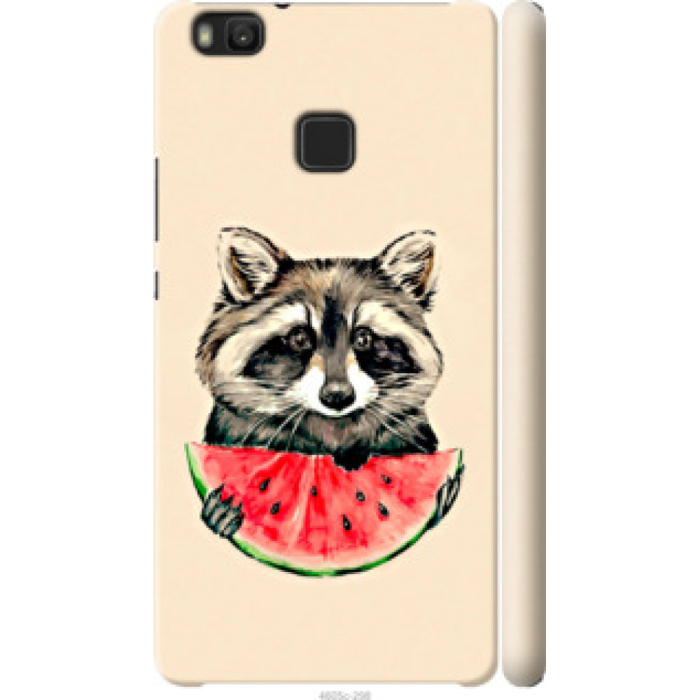 Чехол на Huawei P9 Lite Енотик с арбузом (4605c-298)