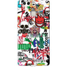 Чехол на Huawei P9 Plus Many different logos (4022u-300)