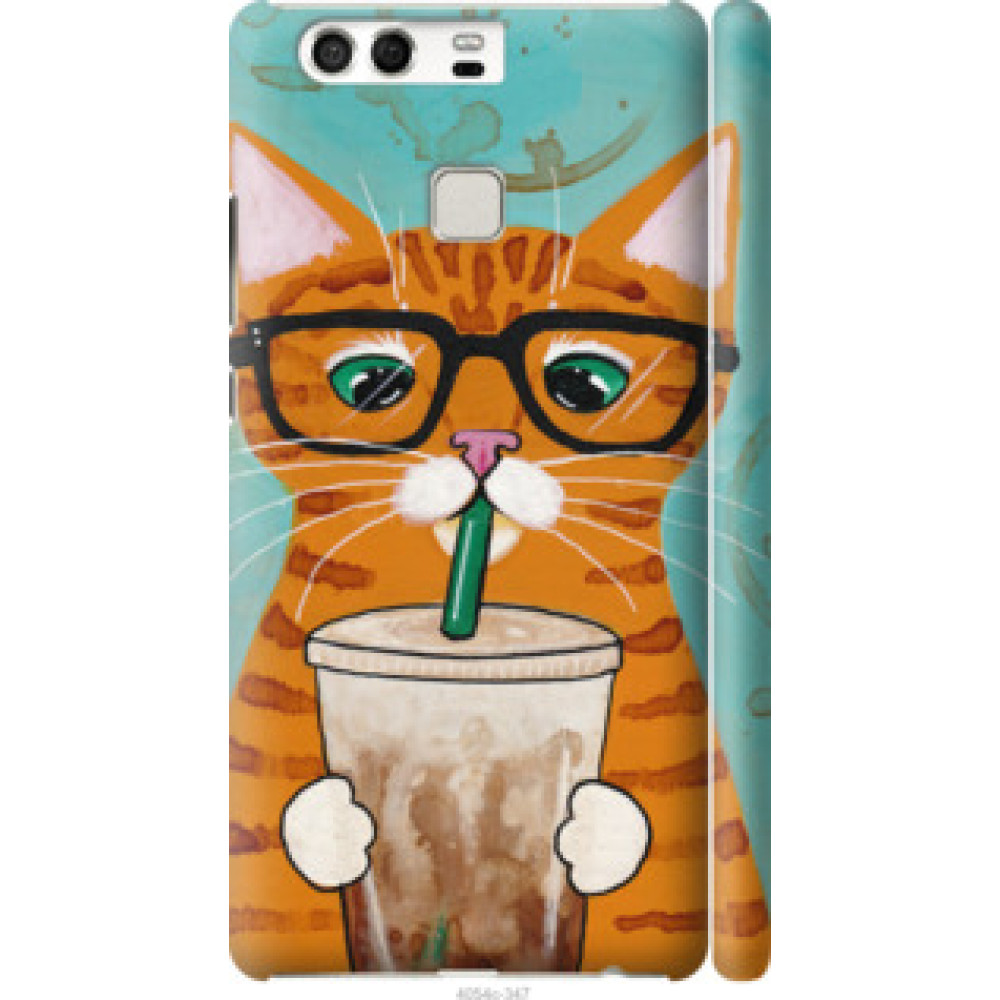 Чохол на Huawei P9 Зеленоглазый кот в очках (4054c-347)