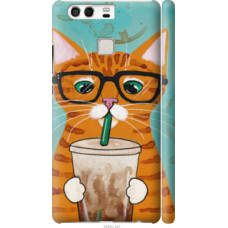Чехол на Huawei P9 Зеленоглазый кот в очках (4054c-347)