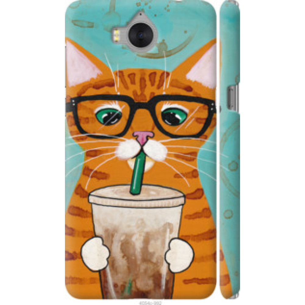 Чохол на Huawei Y5 2017 Зеленоглазый кот в очках (4054c-992)
