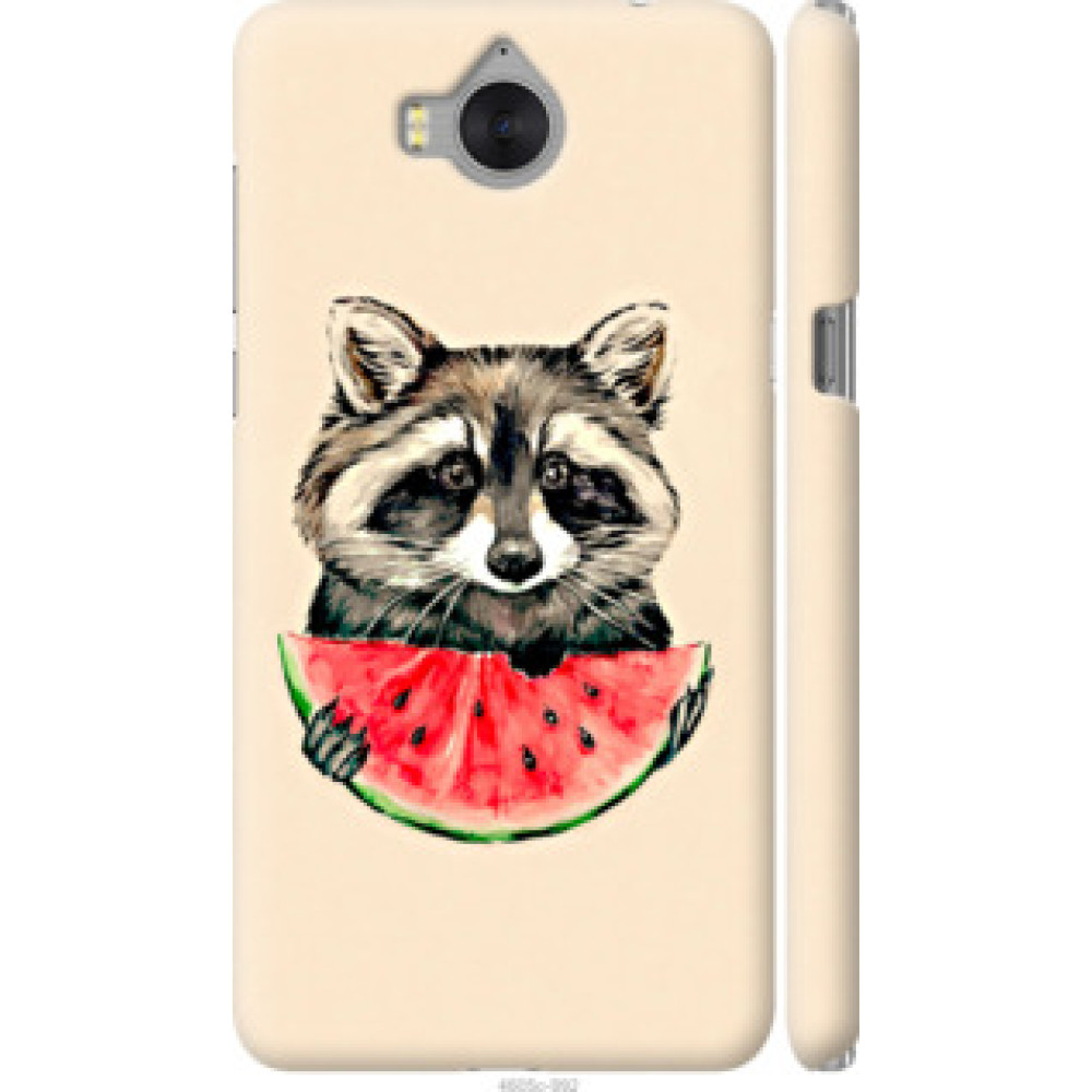 Чехол на Huawei Y5 2017 Енотик с арбузом (4605c-992)