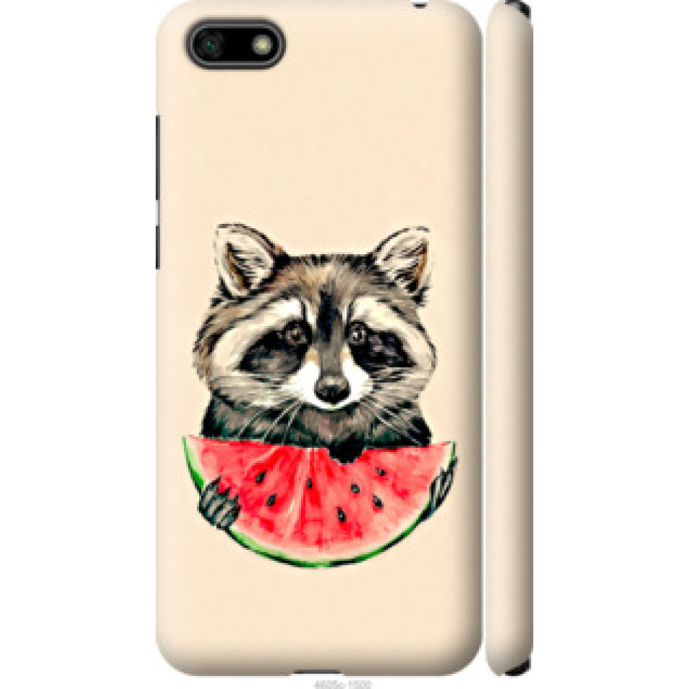 Чехол на Huawei Honor 7A Енотик с арбузом (4605c-1805)