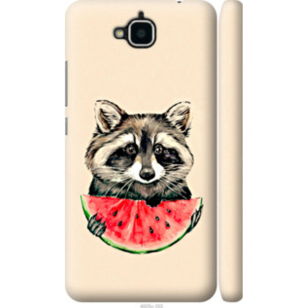 Чехол на Huawei Y6 Pro Енотик с арбузом (4605c-355)