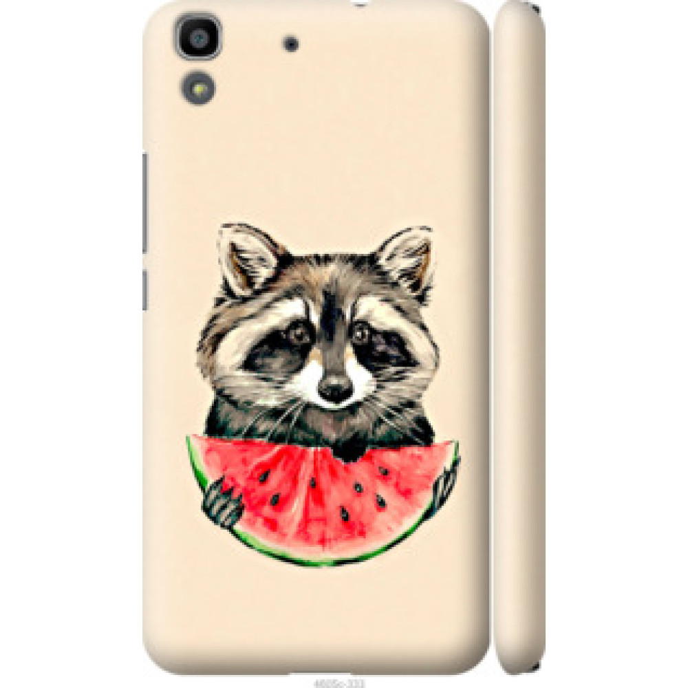 Чохол на Huawei Y6 Енотик с арбузом (4605c-333)