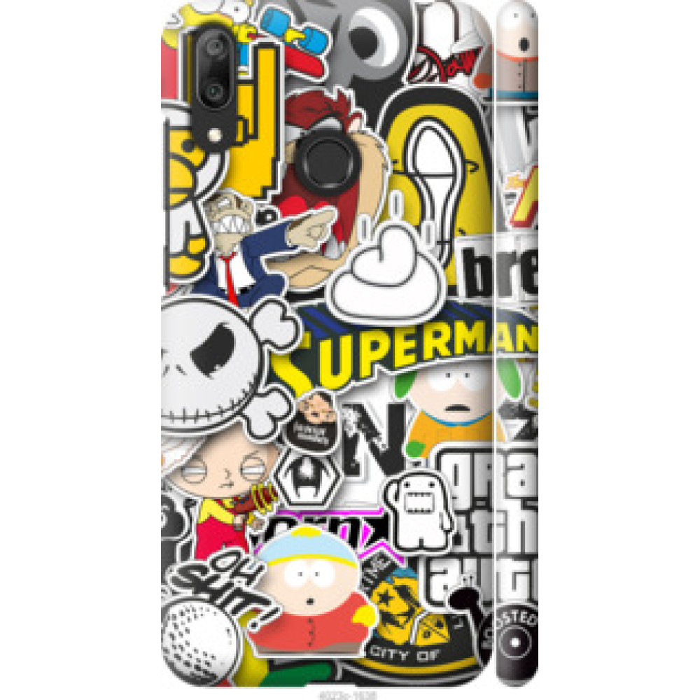 Чехол на Huawei Y7 2019 Popular logos (4023c-1638)
