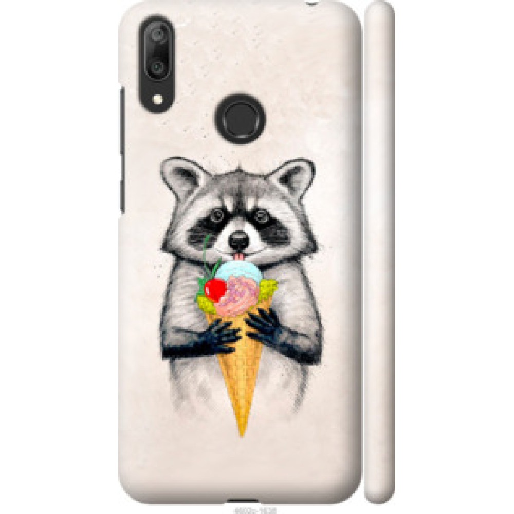 Чехол на Huawei Y7 2019 Енотик с мороженым (4602c-1638)