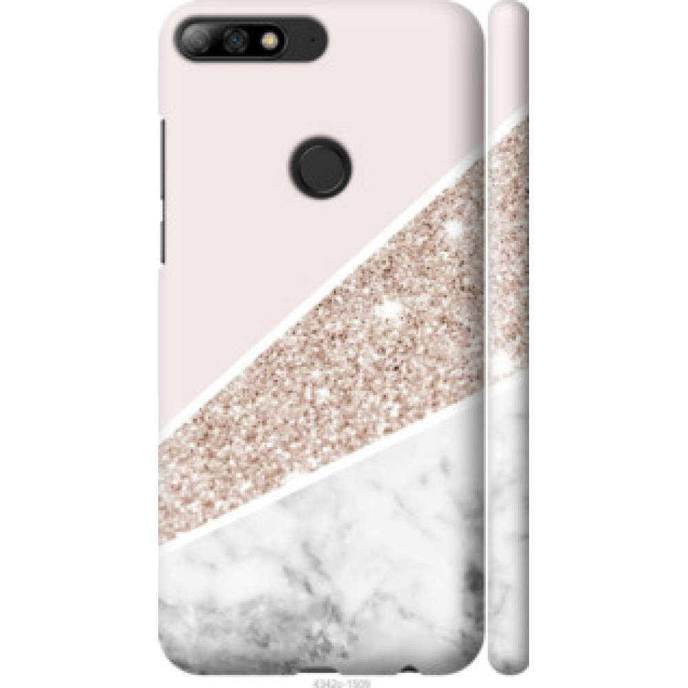Чехол на Huawei Y7 Prime 2018 Пастельный мрамор (4342c-1509)