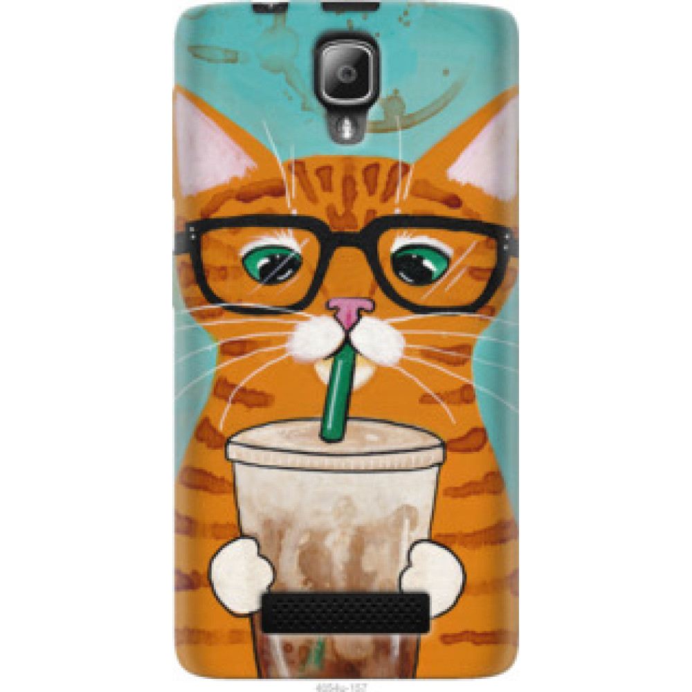 Чехол на Lenovo A1000 Зеленоглазый кот в очках (4054u-157)